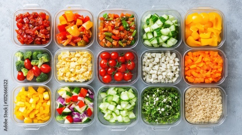 Healthy food served in small containers