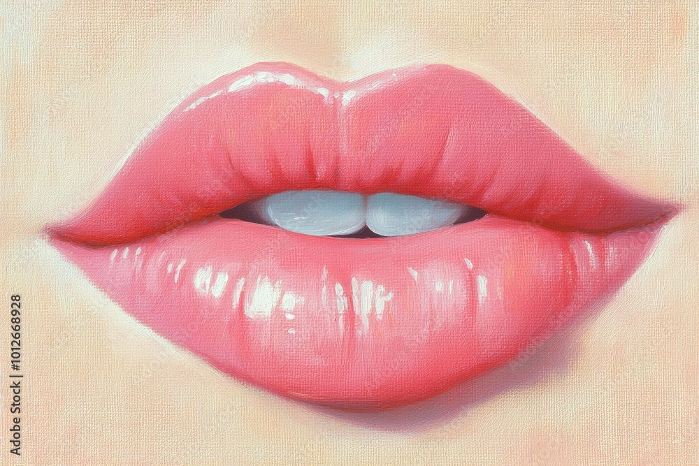 Obraz premium close-up of a mouth showing lips and skin texture