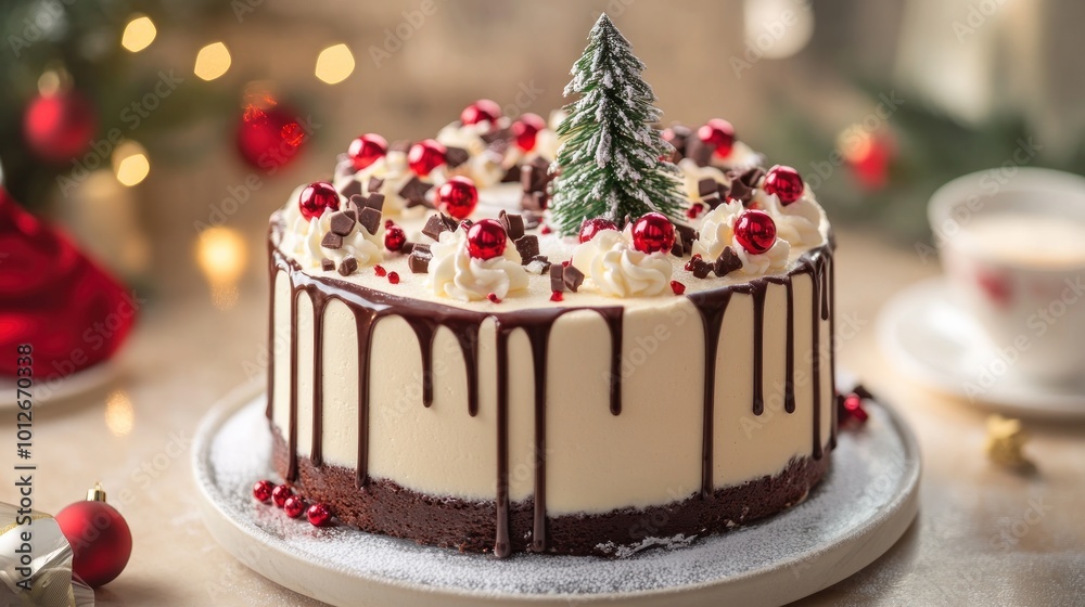 christmas cake with christmas tree christmas cake with christmas tree