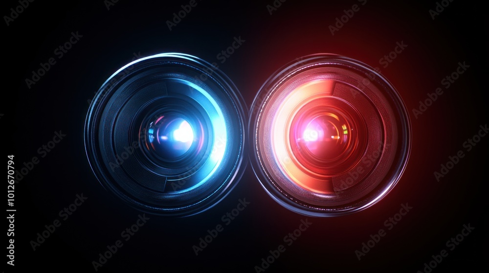 Front of lens camera and light shade color from two flash Front of lens camera and light shade color from two flash