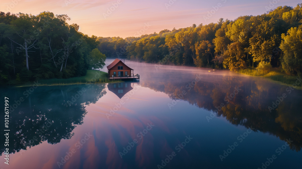 Obraz premium morning on the lake