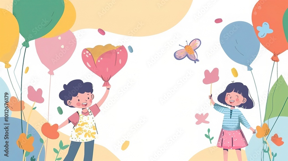 Children's Day Simple Hand Drawn Background - a charming and festive visual. The simple hand drawn backdrop for Children's Day is full of joy and creativity