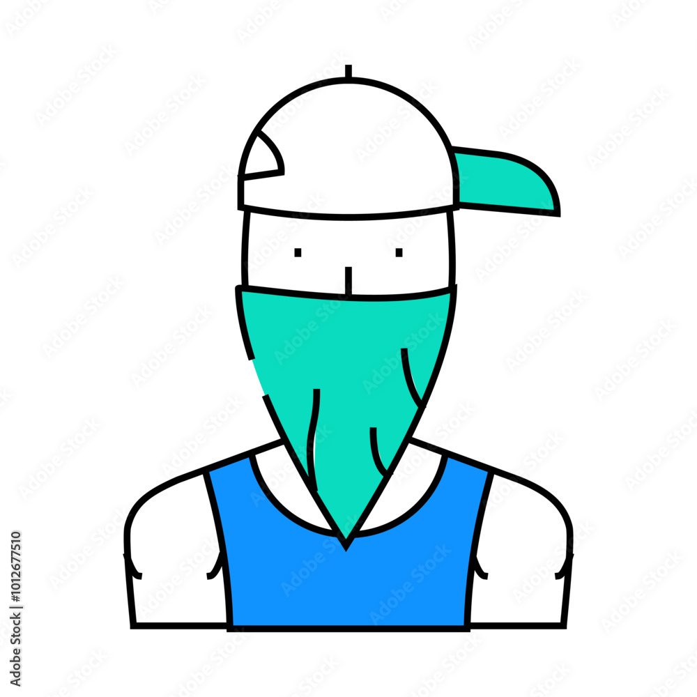 Fototapeta premium gangsta rapper line icon vector. gangsta rapper sign. isolated symbol illustration