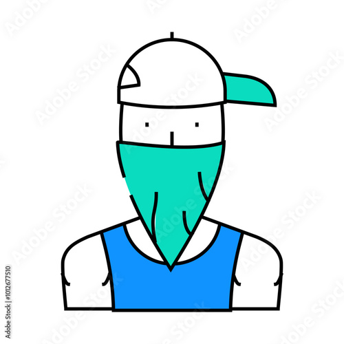 gangsta rapper line icon vector. gangsta rapper sign. isolated symbol illustration