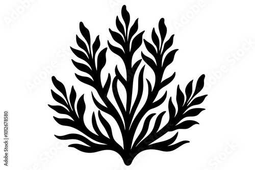 seaweed  silhouette icon style white background