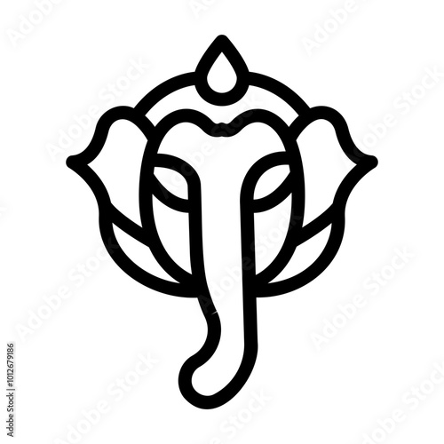 ganesha Line Icon