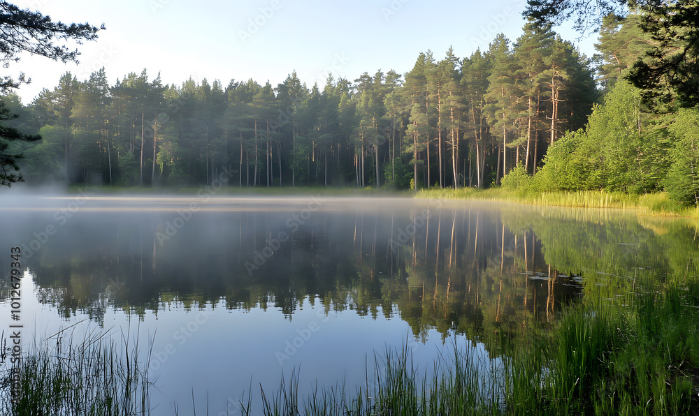 Fototapeta premium Stunning Nature Landscapes: Mountains, Forests, Oceans, and Serene Vistas.