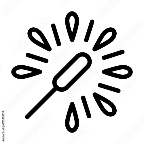 sparkler Line Icon