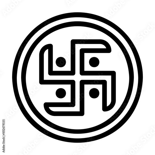 swastika Line Icon