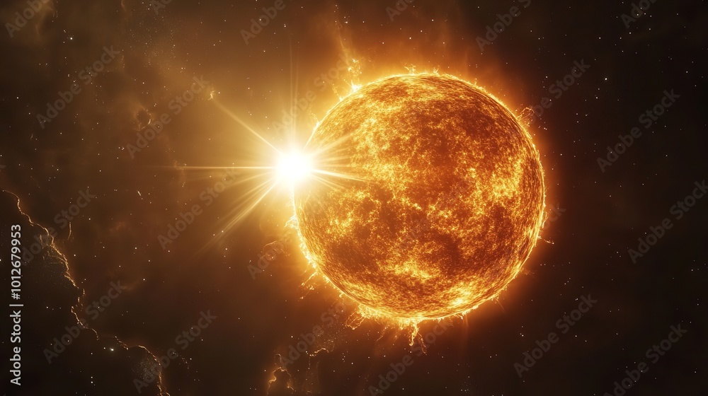 A Sun with a Star on It and the Sun in the Background A Sun with a Star on It and the Sun in the Background