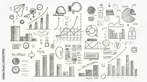 Business diagram and equipment  and graph.