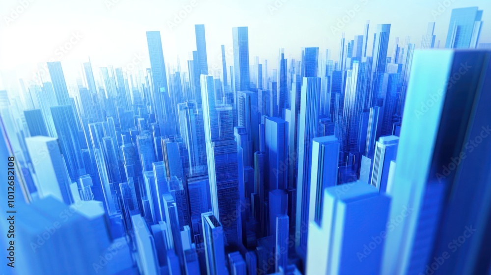 Abstract Blue Cityscape Abstract Blue Cityscape