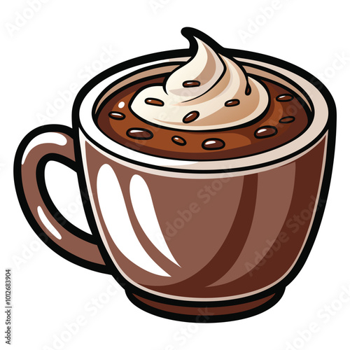 Hot chocolate vector illustration isolated on a white background