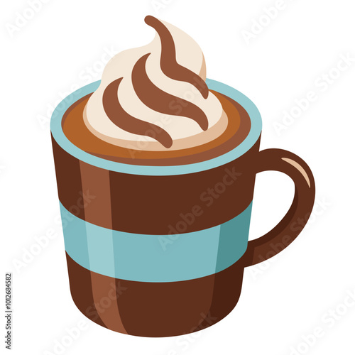 Hot chocolate vector illustration isolated on a white background