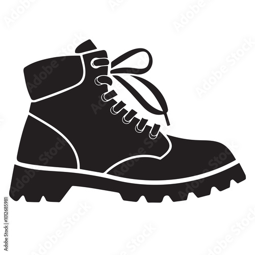 Black Silhouette of Hiking Boot Icon