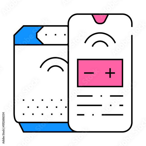 phone control air cleaner line icon vector. phone control air cleaner sign. isolated symbol illustration