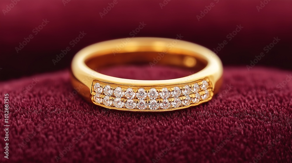 Elegant Gold Ring with Sparkling Diamonds Elegant Gold Ring with Sparkling Diamonds