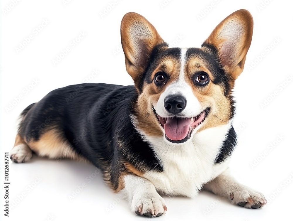 Pembroke Dog Isolated on White Background in studio Pembroke Dog Isolated on White Background in studio