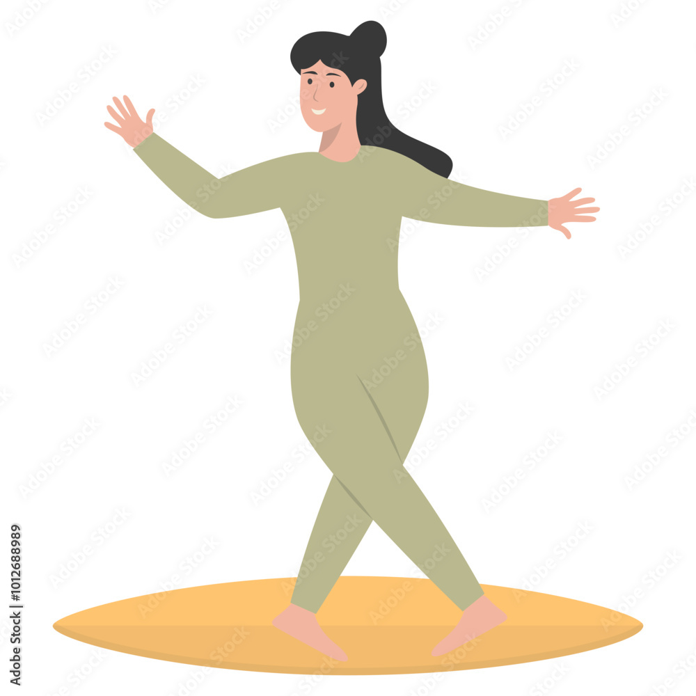 Fototapeta premium Illustration of People Surfing Activities. Vector Character in Flat Cartoon Style