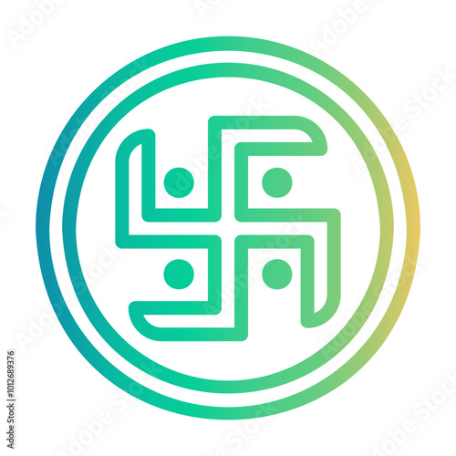 swastika Line Gradient Icon
