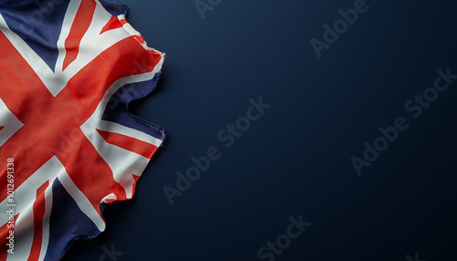 Waving Union Jack Flag of the United Kingdom Depicting National Pride and Unity