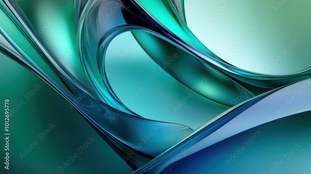Fototapeta premium Abstract Blue and Green Liquid Swirls