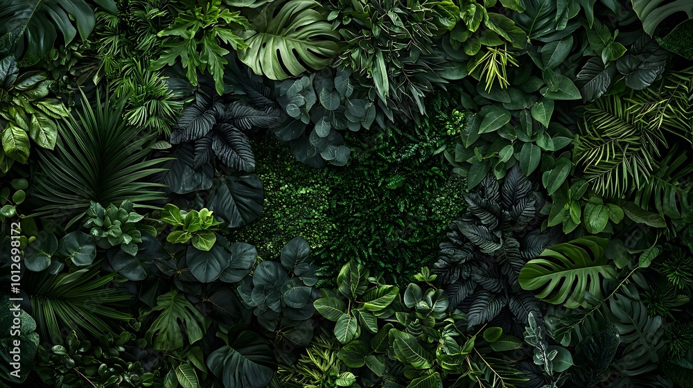 custom made wallpaper toronto digitalOpulent Arrangement of Dark Green Foliage from Above