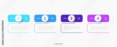 Vector Infographic label design template with icons and 4 options or steps. Can be used for process diagram, presentations, workflow layout, banner, flow chart, info graph.