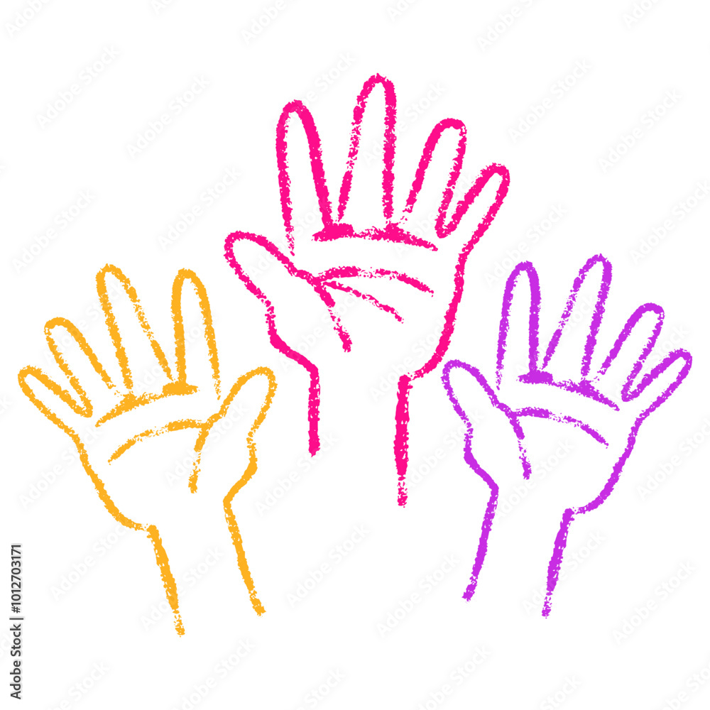Fototapeta premium Colorful Crayon Hand Drawing Vector Doodle Art