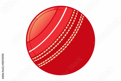 Red cricket ball vector art illustration photo