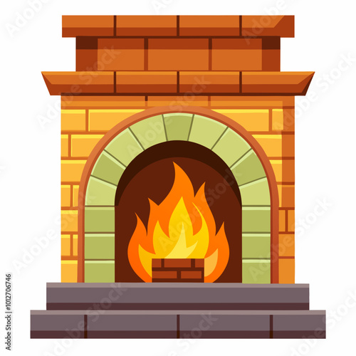 fireplace with fire