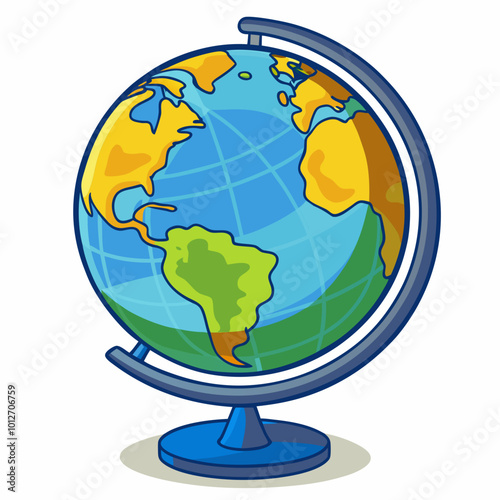 globe on white background
