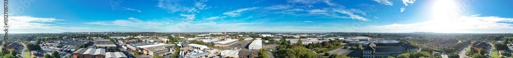 An Aerial Wide Angle Panoramic View of Nottingham City of East Midlands Region of England, United Kingdom. October 4th, 2024 An Aerial Wide Angle Panoramic View of Nottingham City of East Midlands Region of England, United Kingdom. October 4th, 2024