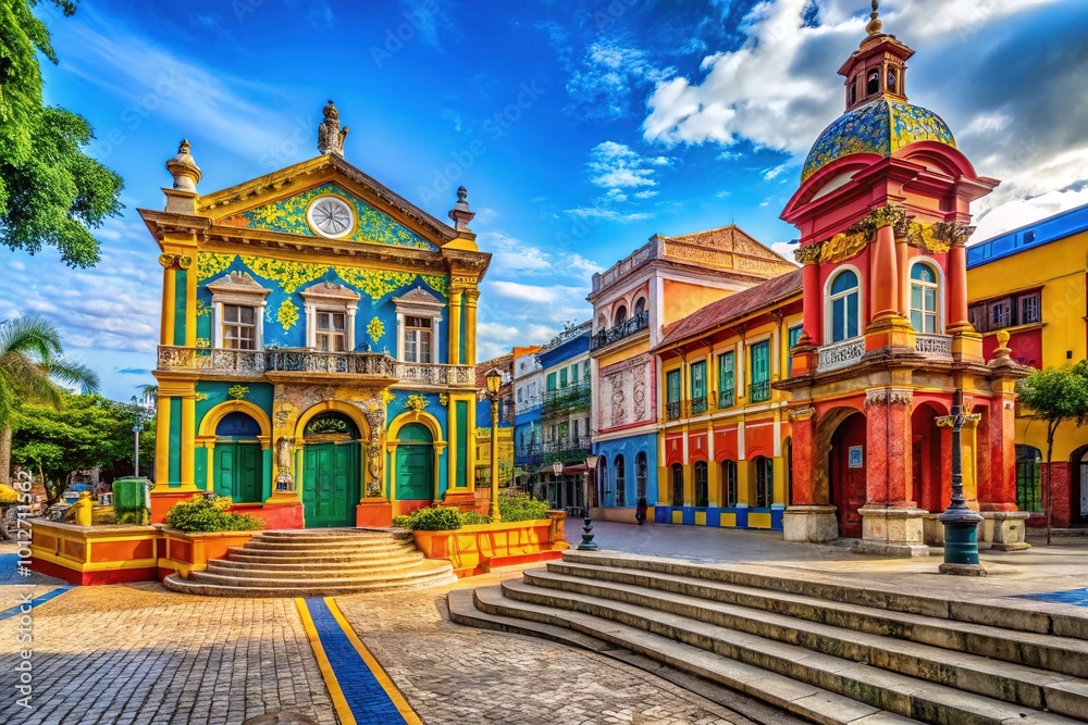 Fototapeta premium Abertura dos Portos Monument in Manaus: Historic Landmark at Sabn Sebastian Square Celebrating Brazil's Port Opening