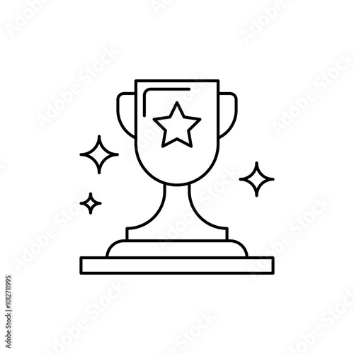 trophy icon, goals achievement icon, awards icon. Vision and Mission icon