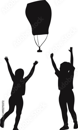 Sky lantern festival silhouette
