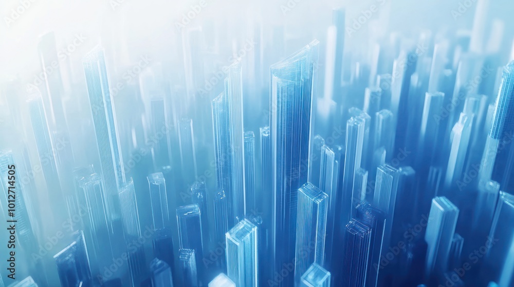 Abstract Cityscape: A Digital Metropolis in Blue Abstract Cityscape: A Digital Metropolis in Blue
