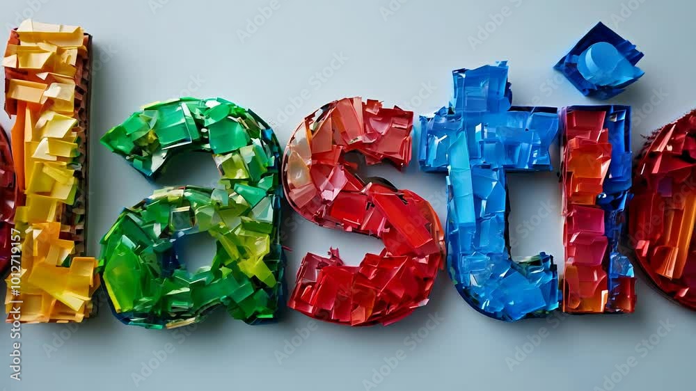 Colorful 3D Plastic Letters on Smooth Background Colorful 3D Plastic Letters on Smooth Background