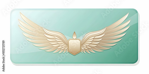 Vector illustration of a credit card with wings symbolizing quick payments. concept as A simple vector image of a credit card with wings attached representing fast and efficient payments; designed wit photo