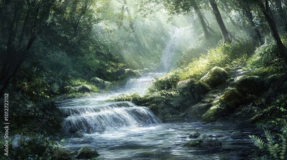 Fototapeta premium Serene Forest Stream