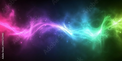 Abstract colorful nebula with glowing lights.