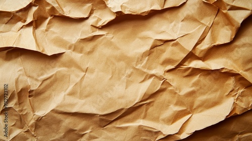 Wallpaper Mural A close-up image of crumpled brown paper texture with a rough, uneven surface. The texture is perfect for creating a vintage, rustic, or distressed look in design projects. Torontodigital.ca