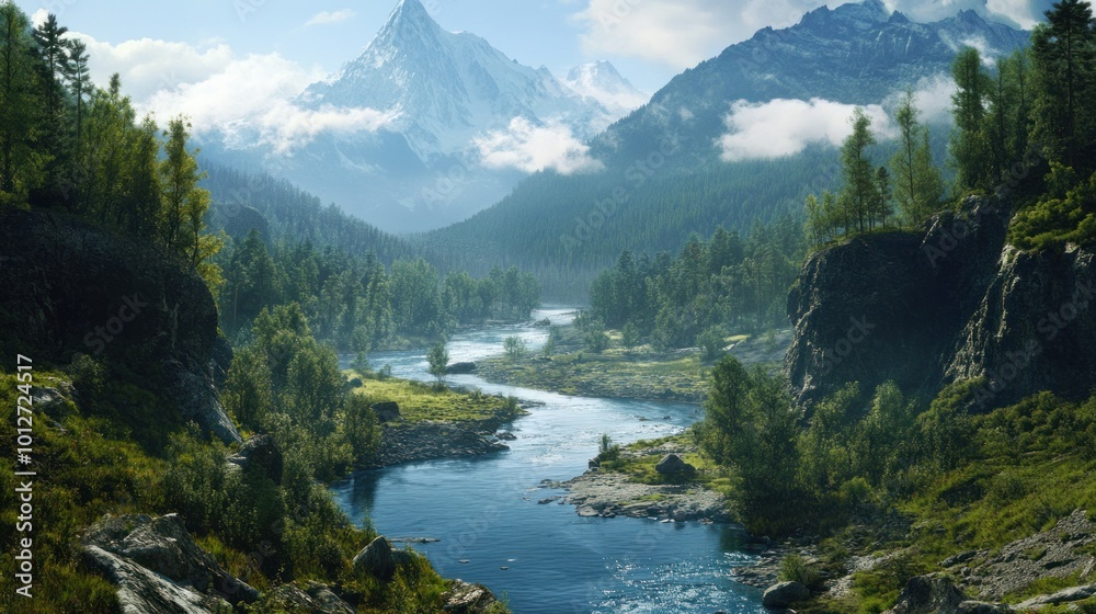 Serene Mountain River Serene Mountain River
