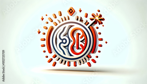 3D Isolated Cultural Symbols with Sparklers - A Vector Illustration of Traditional Heritage Icons on a White Background, Celebrating Culture with Minimalist Design. photo