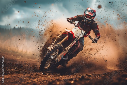 Motocross athlete participating in the sport