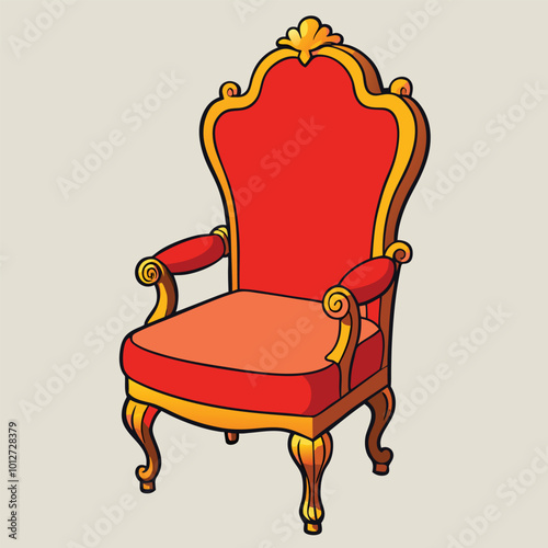 chair Victorian-style vector illustration.