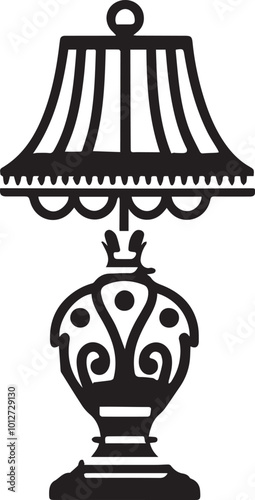 vector silhouette image of a lamp on a white background Art & Illustration