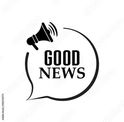 good news megaphone sign on white background	