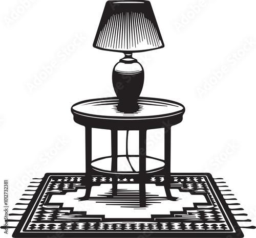 vector silhouette image of a lamp on a white background Art & Illustration