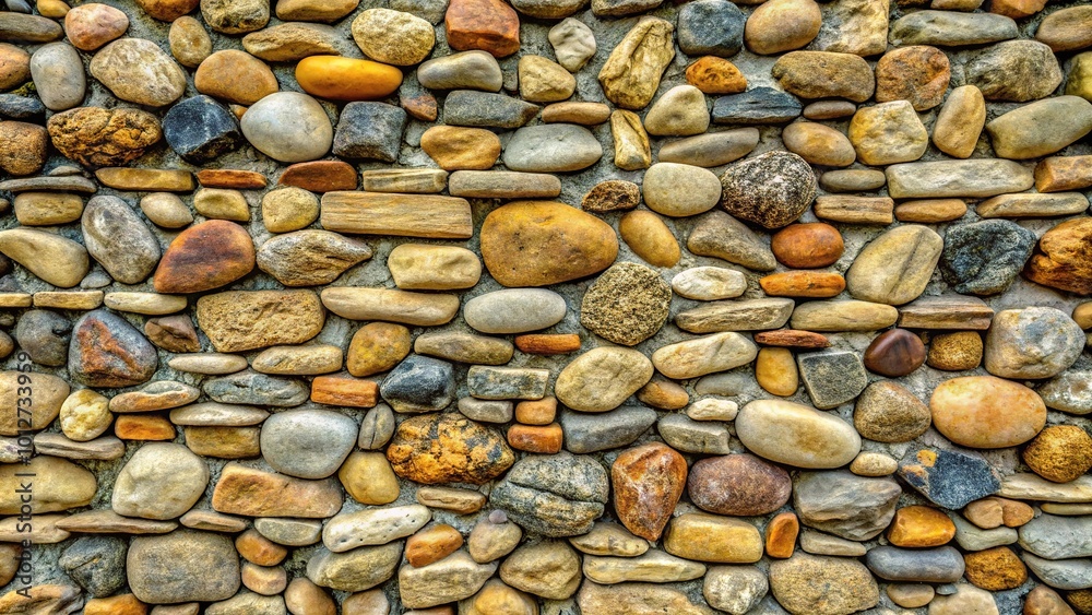 Fragmented stone wall with stones in background Fragmented stone wall with stones in background
